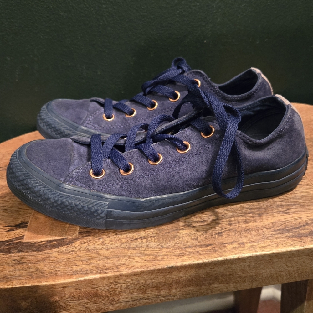 Converse Navy Blue Suede Low Top Sneakers